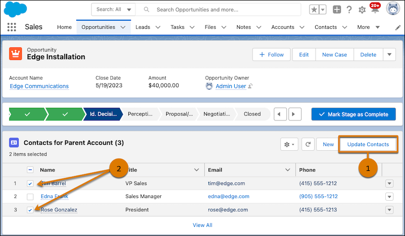 I Salesforce Summer'23 Release kan du göra massuppdatering av objekt i relaterade listor.